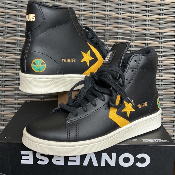 Converse Pro Leather Hi Black/University Gold/White WMNS - Picture 9 of 16
